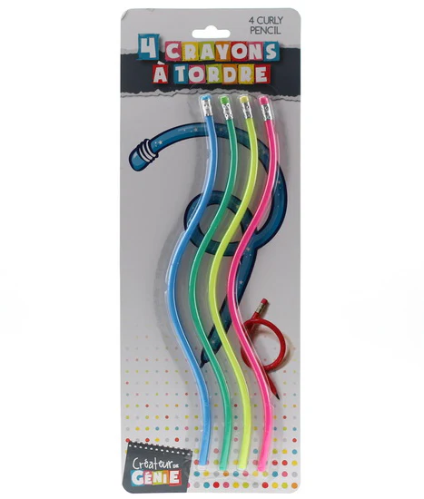 Ens. 4 crayons à tordre