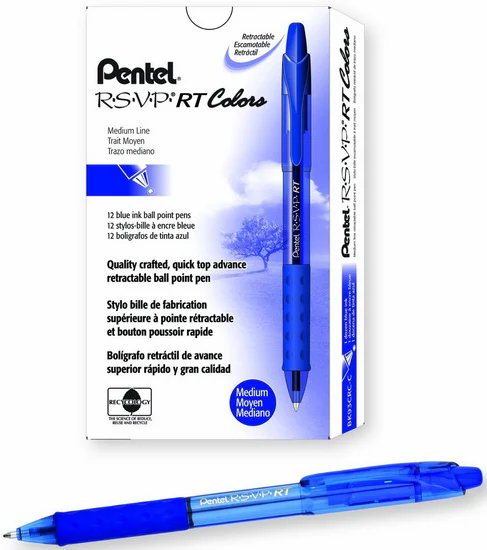 Stylo à bille rétractable R.S.V.P Bleu