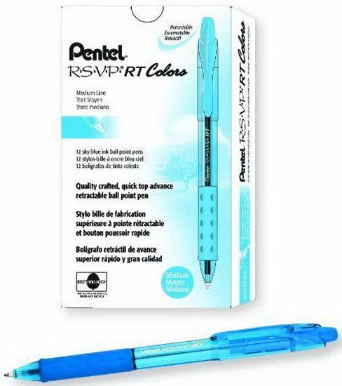 Stylo bille retractable R.S.V.P Bleu ciel