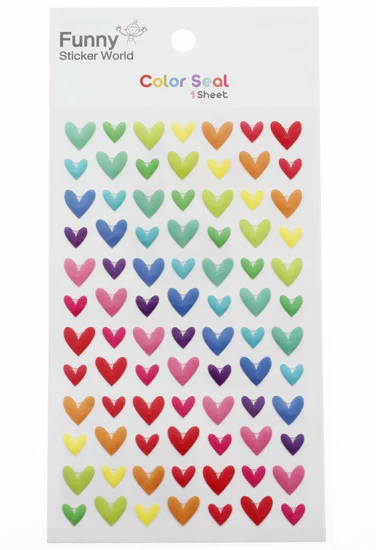 Gommettes Coeurs arc-en-ciel