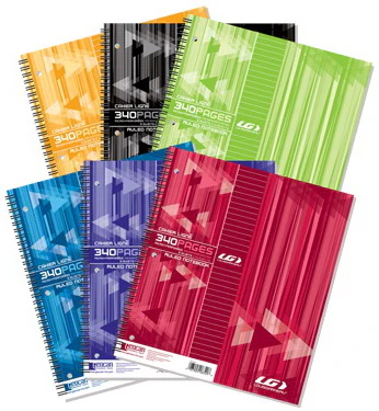 Cahier spirale ligné LG 5 sujets 340p 6AS