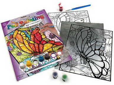 Peinture à numéros Vitrail Papillons