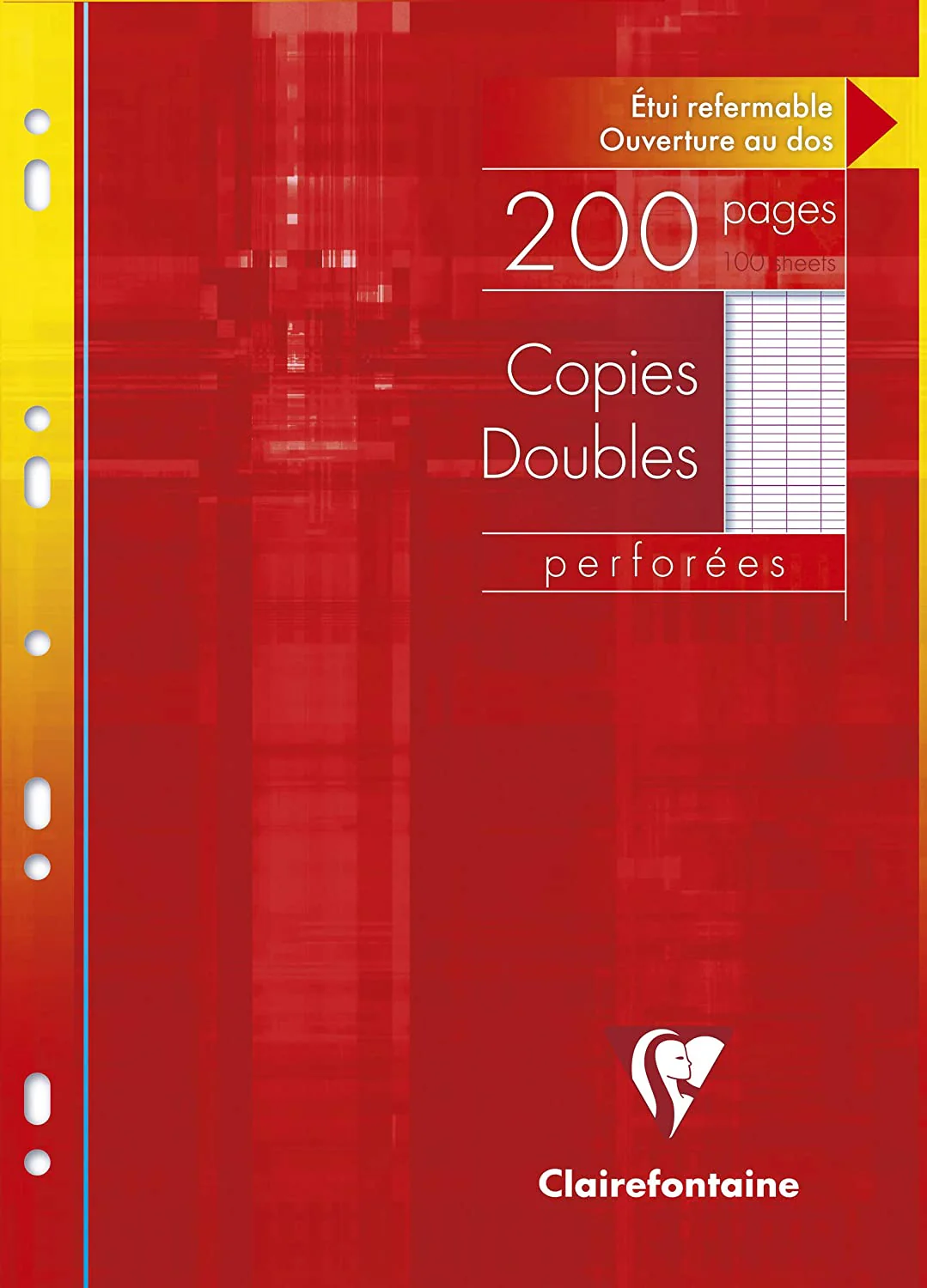 Feuilles mobiles copies doubles perforées séyès 21x27.9cm 200p