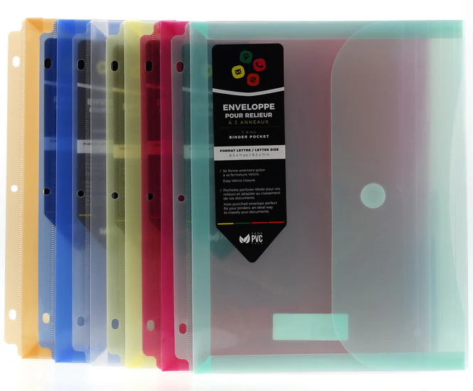 Env. poly pour relieur 3 anneaux 6AS