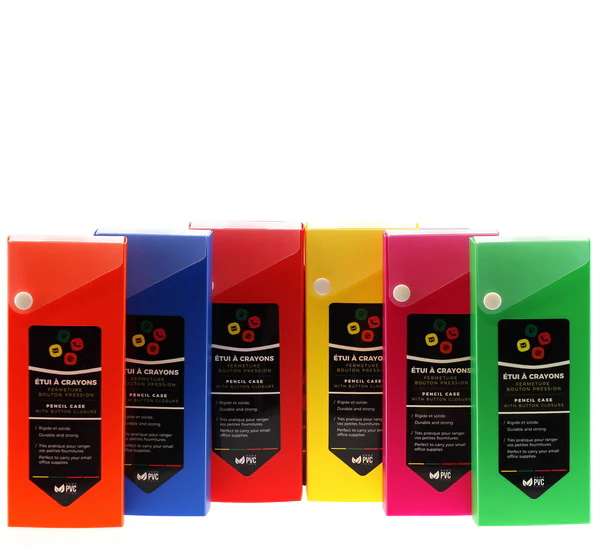 Étui à crayons poly fermeture bouton pression 6AS