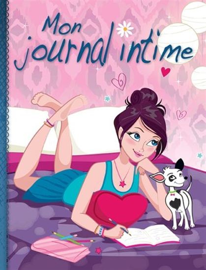 Journal intime Jeune fille sur lit avec chien