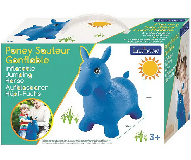 Cheval sauteur gonflable bleu
