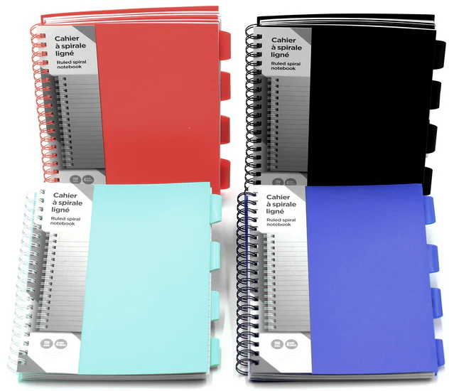 Cahier spirale 4 sujets ligné 250P 4 AS