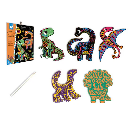 Scratch Art Silhouttes de dinosaures à gratter (5)