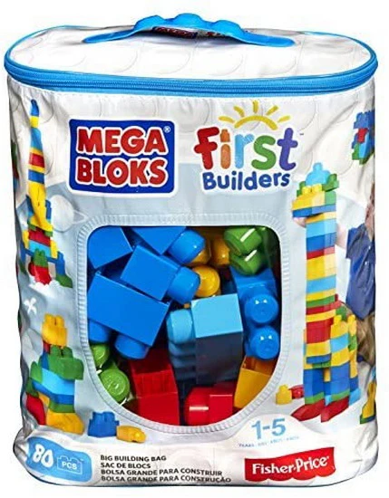 Grand sac de construction avec 80 briques