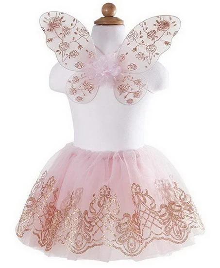 Tutu et ailes en or rose 4-6 ans
