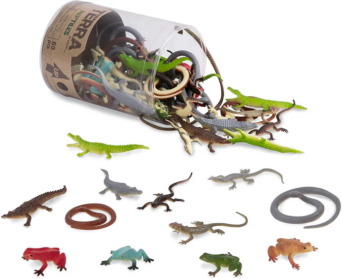 Reptiles dans un tube