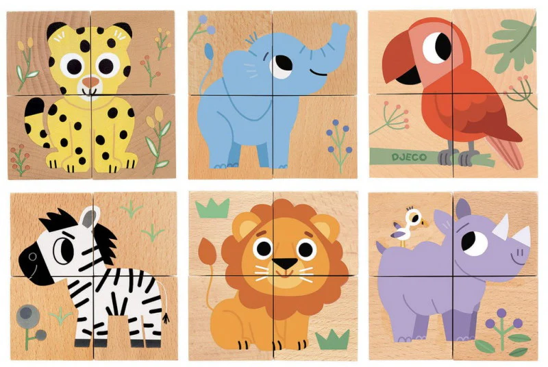 4 cubes en bois Wild & co