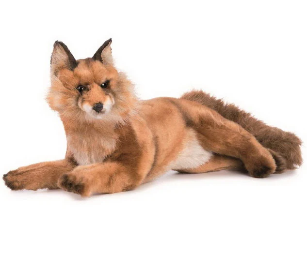Peluche Renard roux couché 38cm