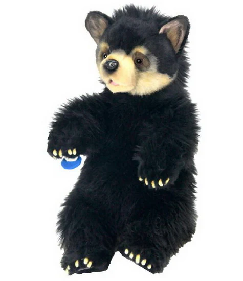 Peluche ourson noir assis 14cm