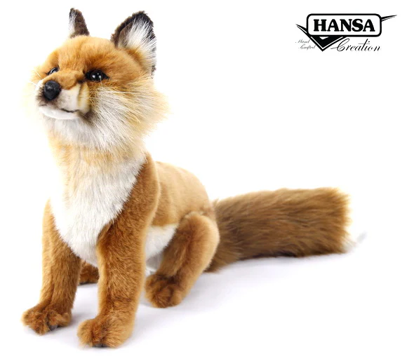 Peluche renard roux assis 26cm