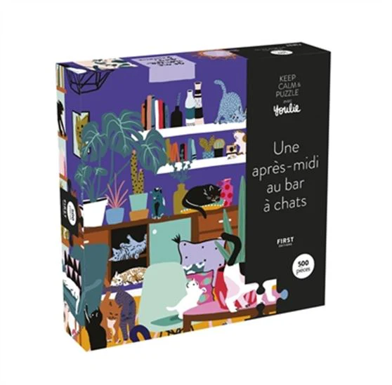 Une après-midi au bar à chats : keep calm puzzle COf.