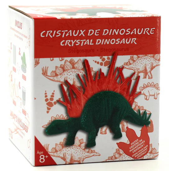 Ens. de croissance cristaux Dinosaure rouge