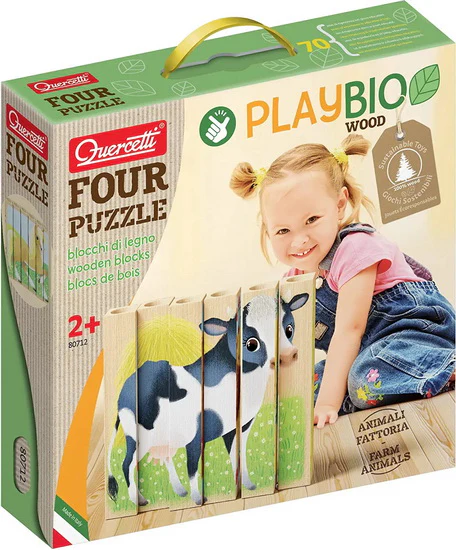 4 casse-tête en bois animaux de la ferme