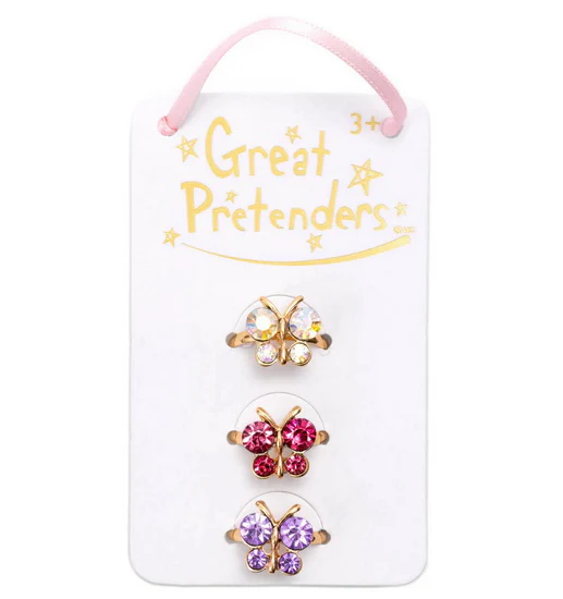 Bague papillon pierres précieuses 3 AS