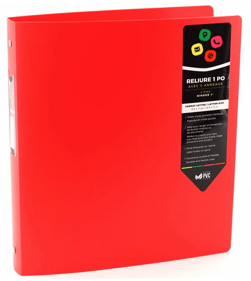Reliure givrée 1'' rouge