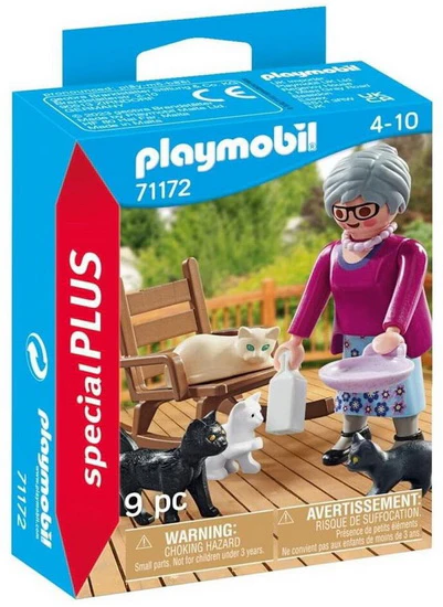 Grand-mère avec chats