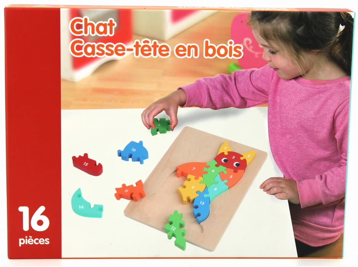 Casse-tête en bois Chat 16 mcx