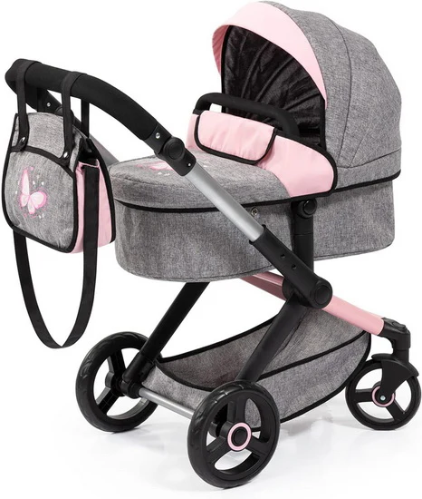 Poussette pour poupées grise