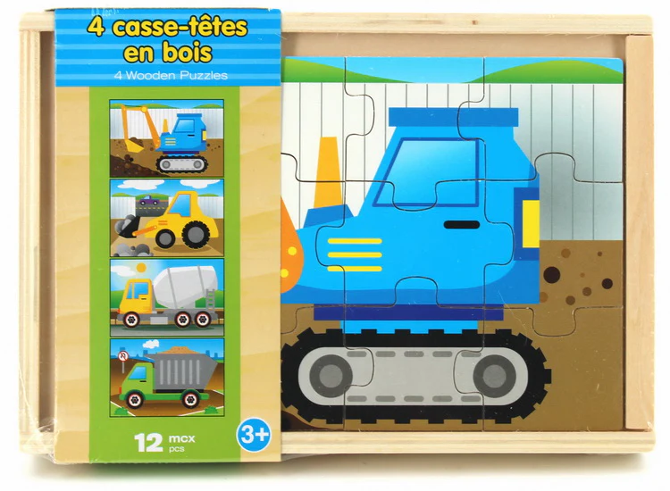 Casse-tête en bois 4 en 1 Construction