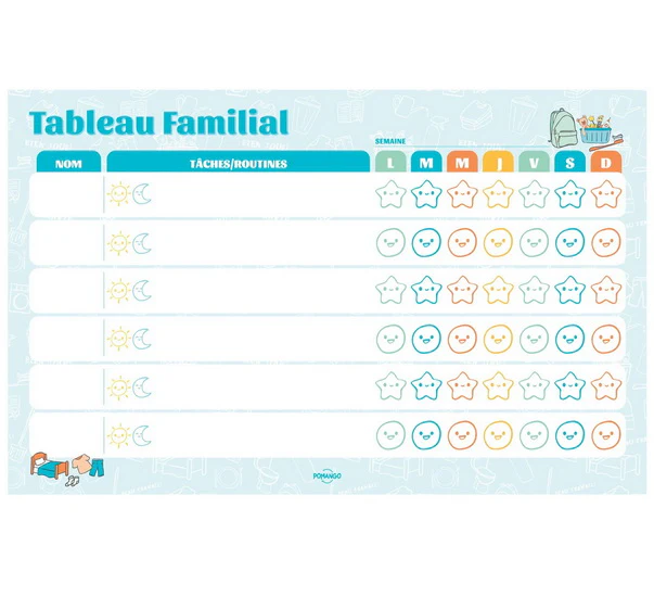 Tableau familial de tâches et routine 52f