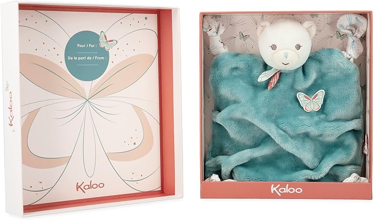 Plume - doudou ours vert 26 cm