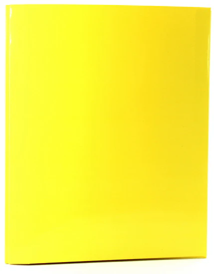 Duo-tang carton laminé avec pochettes jaune