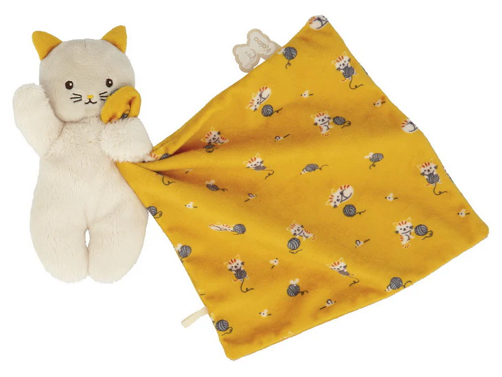 Doudou chat jaune