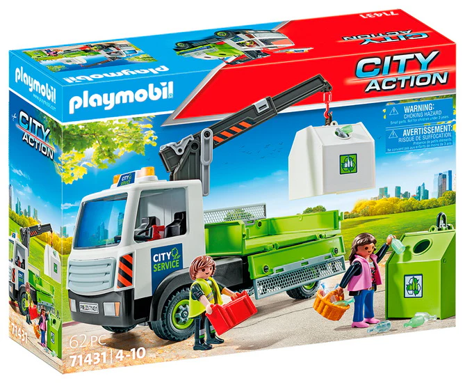 Camion-grue de recyclage de verre