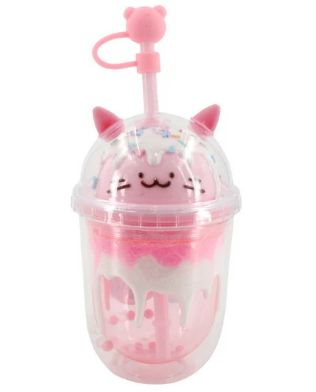 Verre Chat mauve avec autocollants