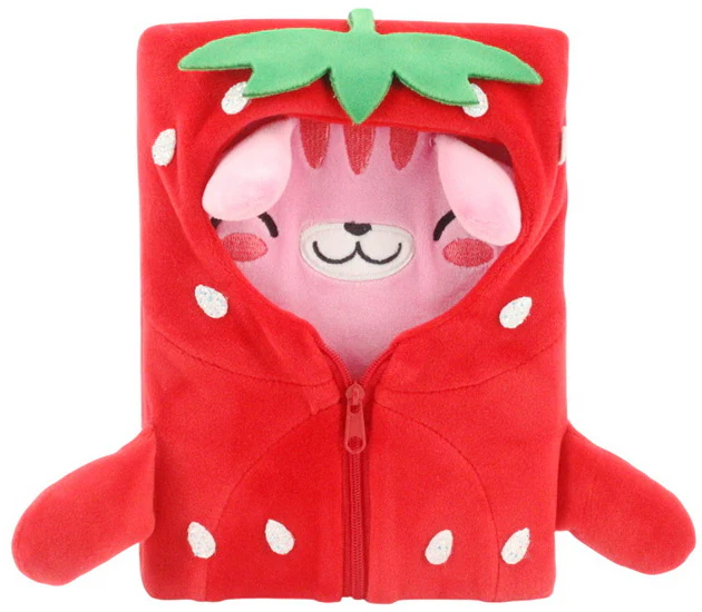 Cahier ligné fraise à fermeture éclair 160p