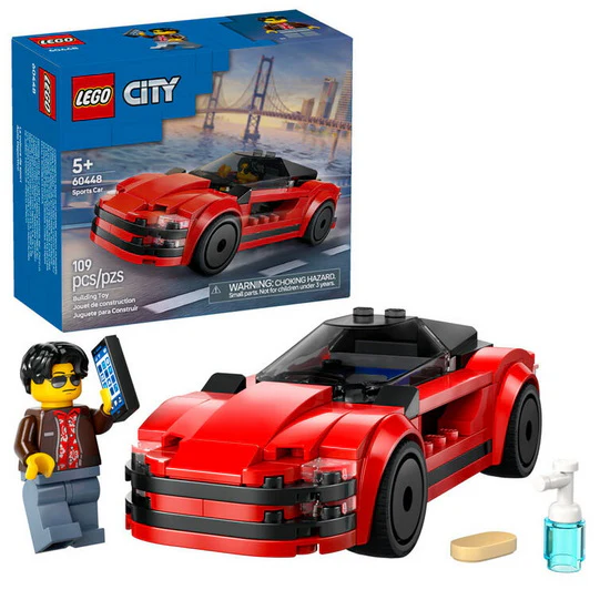 La voiture de sport rouge