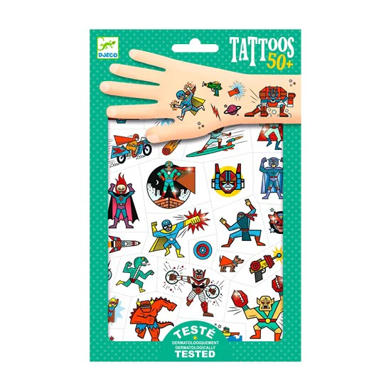 TATOUAGES ÉPHÉMÈRES - HÉROS ET MÉCHANTS