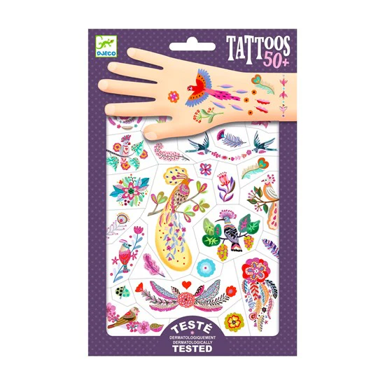 TATOUAGES ÉPHÉMÈRES - OISEAUX BRILLANTS