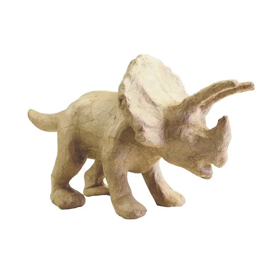 TRICÉRATOPS EN PAPIER MÂCHÉ