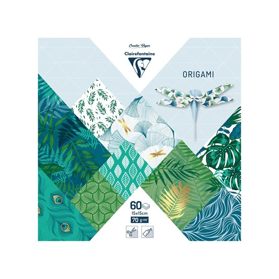 KIT D'ORIGAMI 60 FEUILLES - VÉGÉTAL CHIC