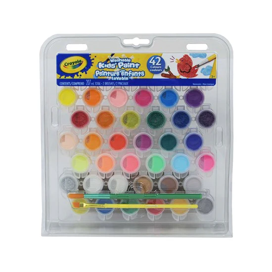 ENS. PEINTURES LAVABLES POUR ENFANT - 42 COULEURS