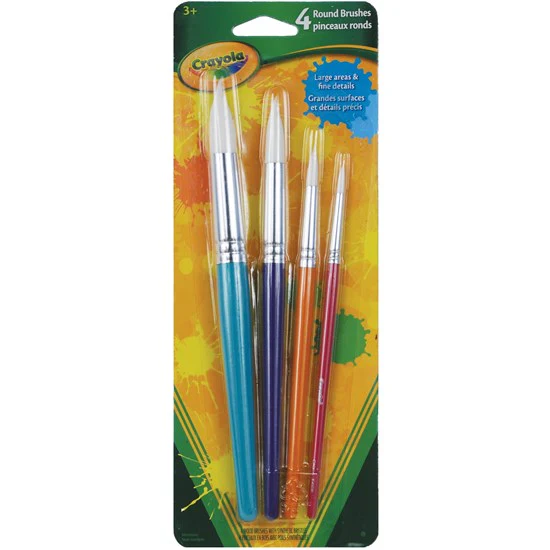 ENS. 4 PINCEAUX RONDS EN TAKLON BLANC
