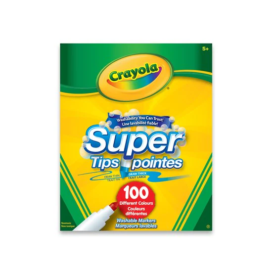 PQT. 100 MARQUEURS LAVABLES SUPER POINTES