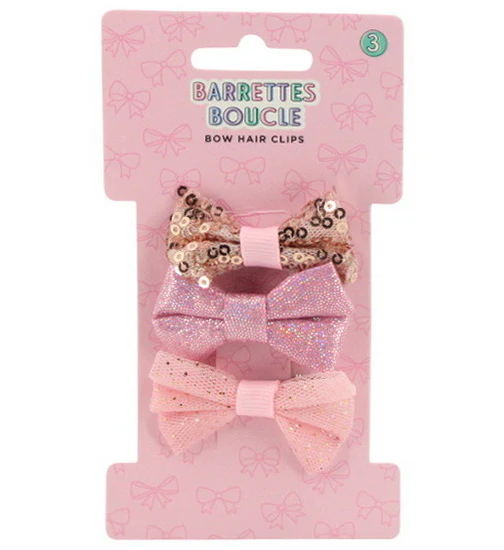 Ens. 3 barrettes boucles à paillettes