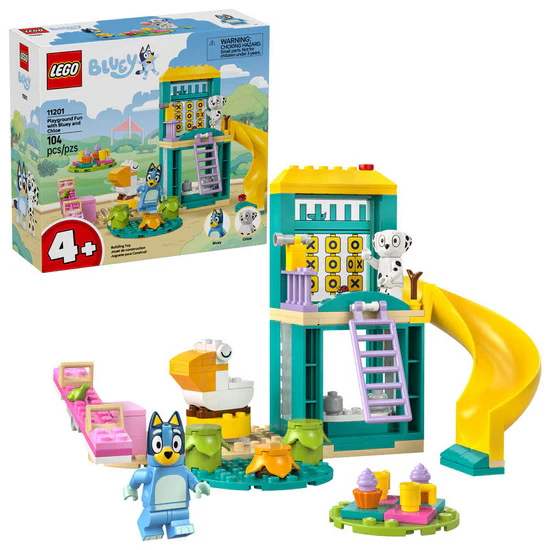 Bluey et Chloe à l’aire de jeux