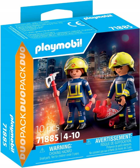 Duo Pompiers avec hache et extincteur