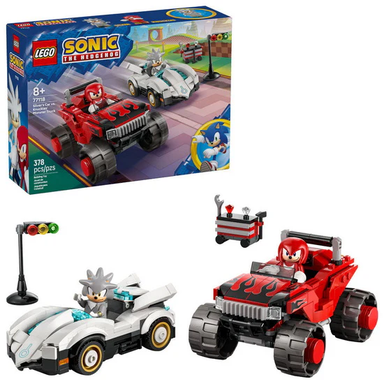 La voiture de Silver contre le Monster Truck de Knuckles