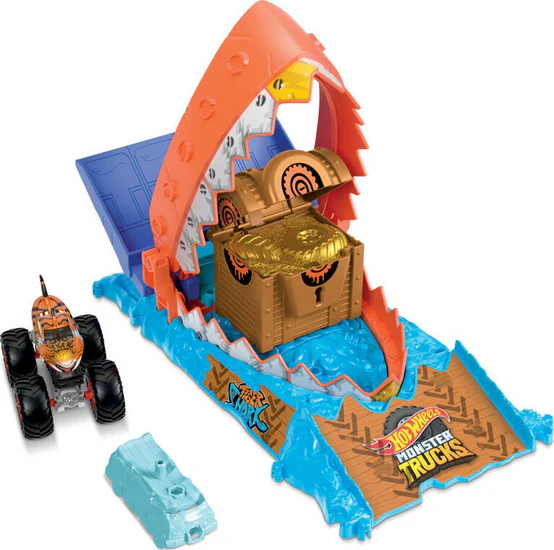 Hot Wheels Coffret Monster Trucks Arena Smashers Défi du Croque-Trésor